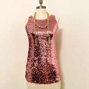 Blush Pink DKNY Sequins Tank